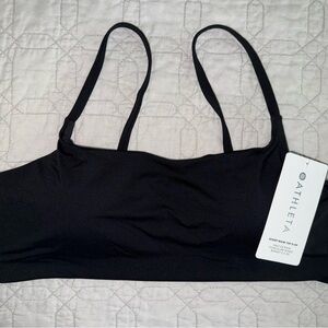 Athleta M Black Scoop Bikini Top D-DD-NWT